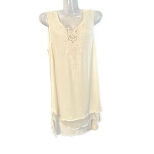 Daniel Rainn Ivory Lace Detail Sleeveless Blouse | Size S